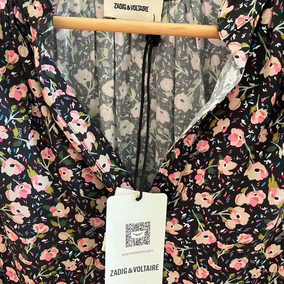 NWT! ZADIG & VOLTAIRE Tink Anemone Blouse Top XS - Picture 5 of 7